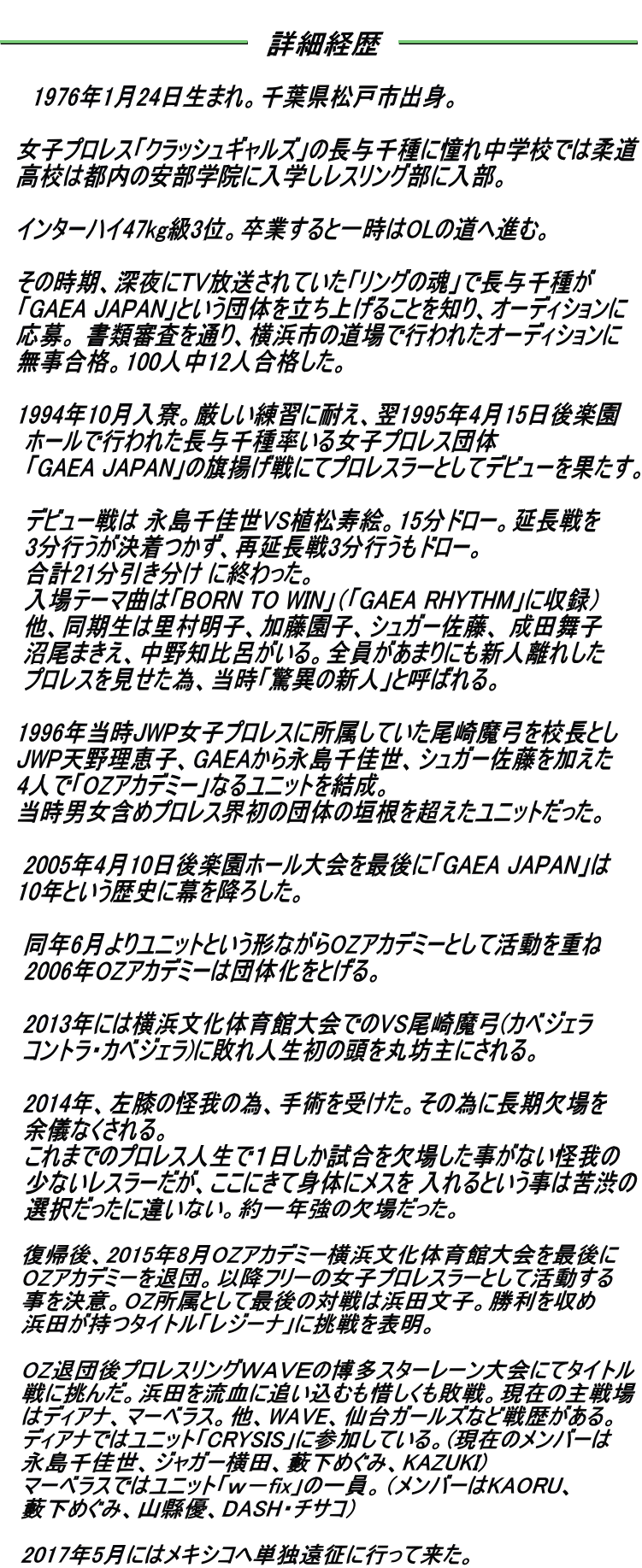 詳細経歴